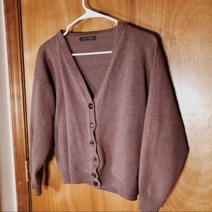 Vintage knit v neck cardigan